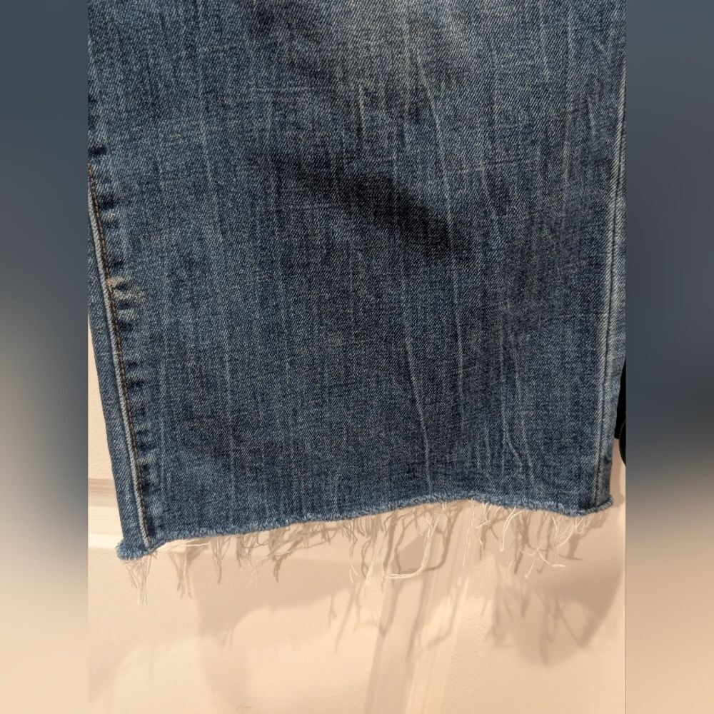 Banana Republic High-Rise Petite Wide Leg Crop Frayed Hem Sz 27 Jeans Minimalist - Picture 4 of 9